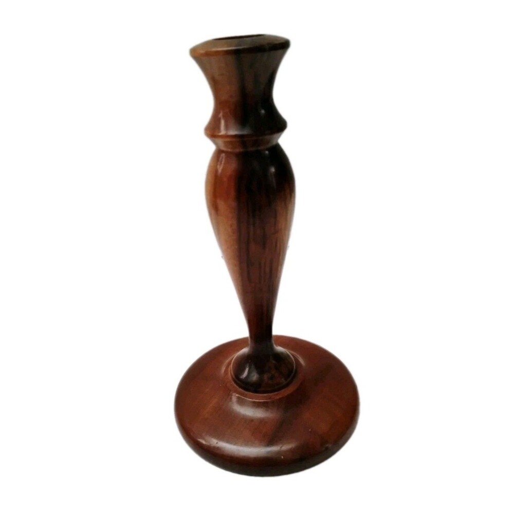 Vintage Oregon Myrtlewood Candlestick Holder Grants Pass Hand Turned Taper 7.25"